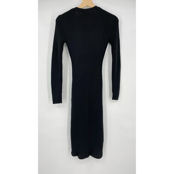 LPA | NWT Kavala Sweater Dress in Black Midi Button Front Knit Cardigan XS - Picture 5 of 16